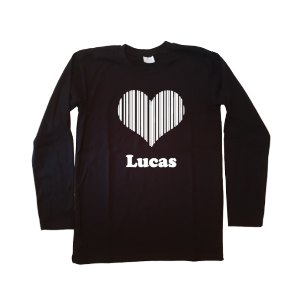 Streepjes code hart shirt