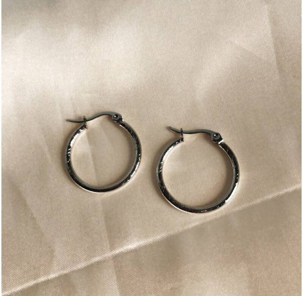 earrings hoops glitter silver