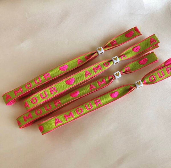 bracelet amour green pink