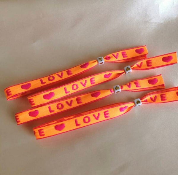 bracelet love orange pink