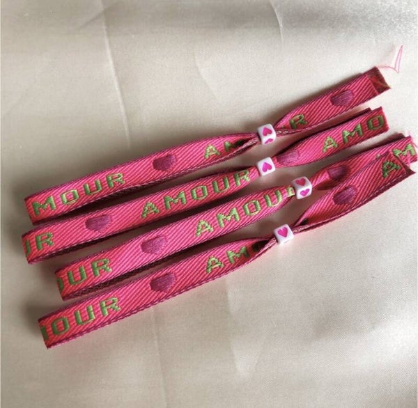 bracelet amour bright pink
