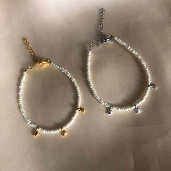 bracelet beige moon coins