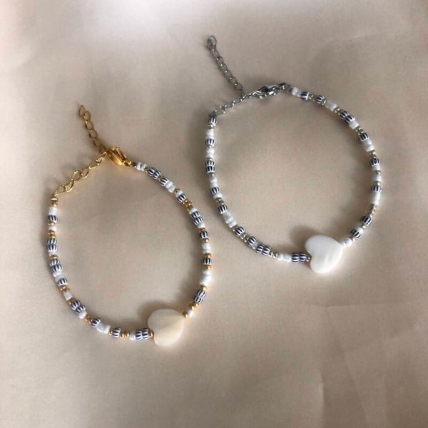 bracelet heart shell