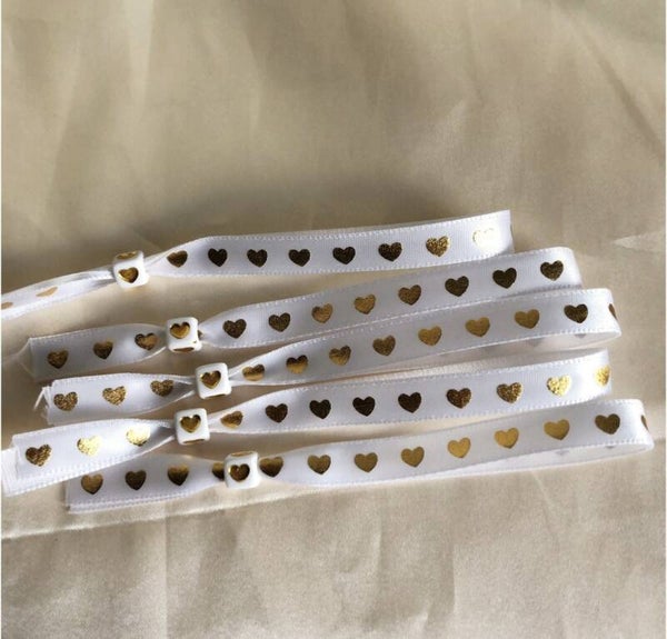 bracelet hearts gold white