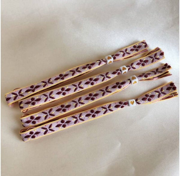 bracelet flowers pink orange