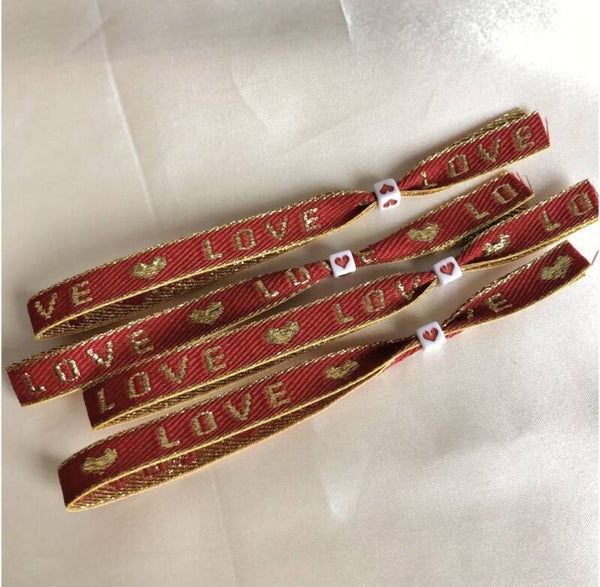 bracelet love red gold