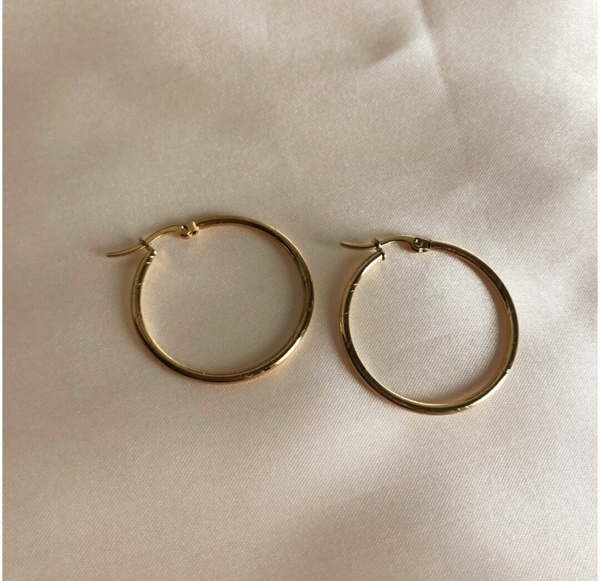 hoops glitter gold large