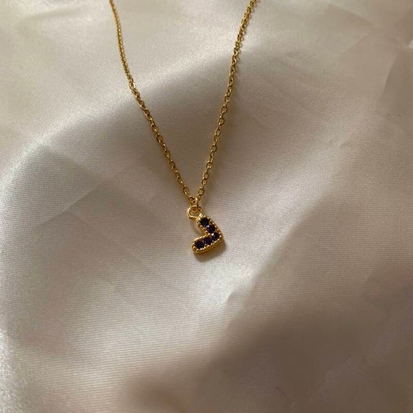 necklace heart purple diamonds gold