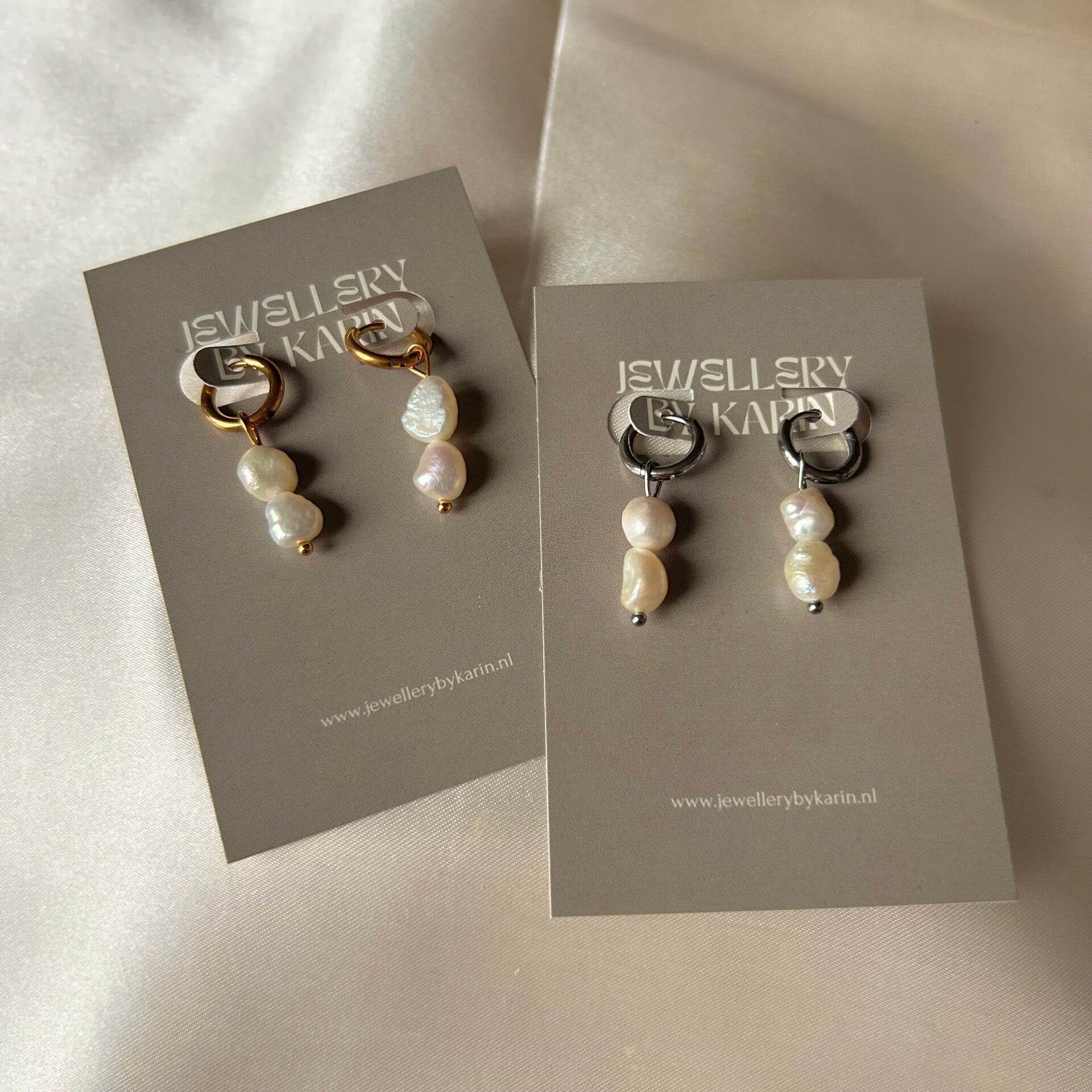 earrings double pearls