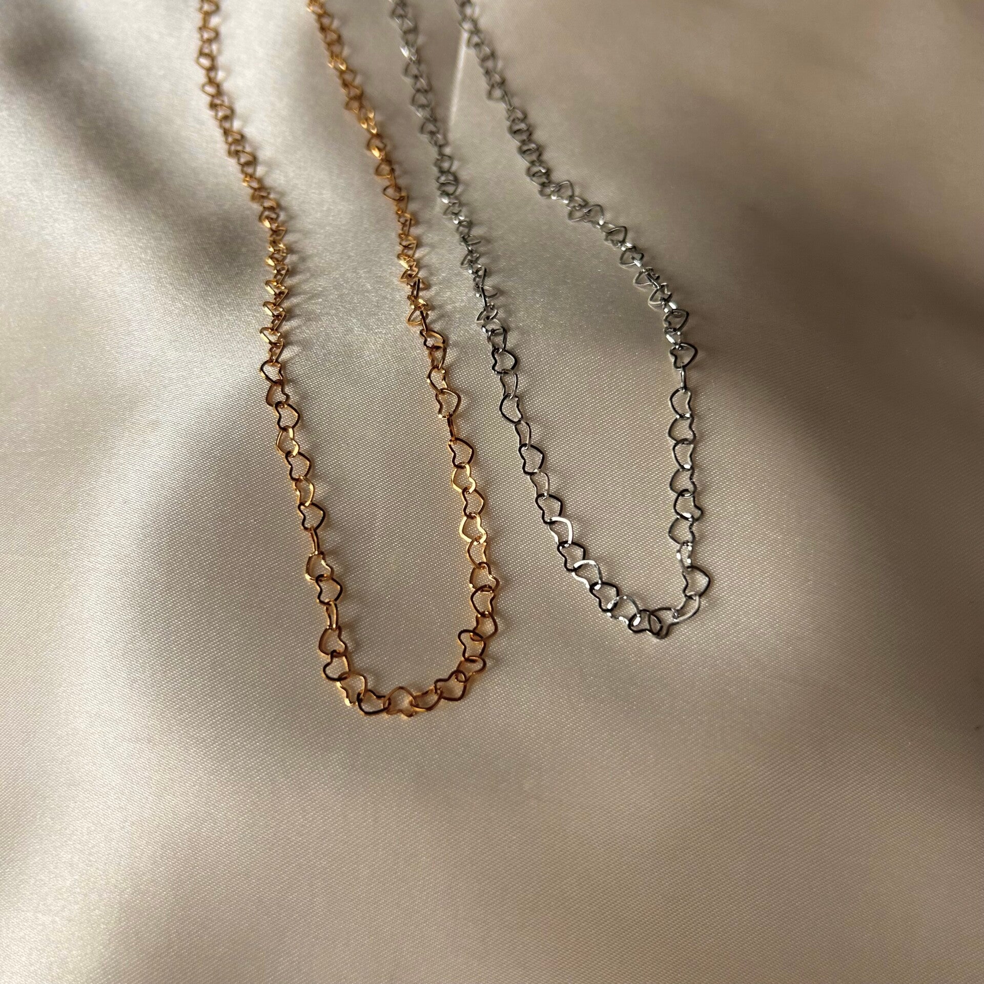 necklace open hearts