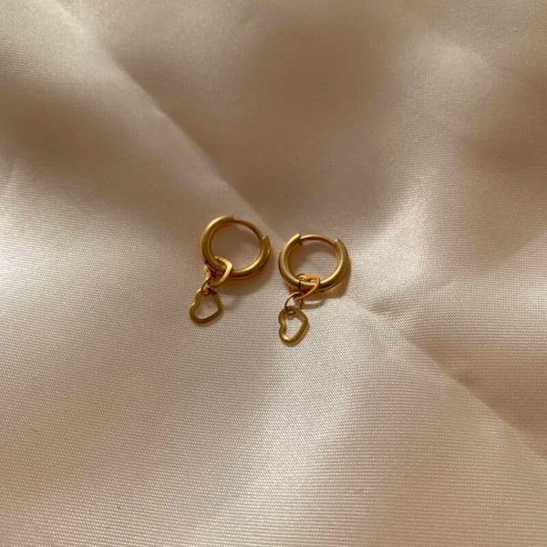 earrings little hearts gold