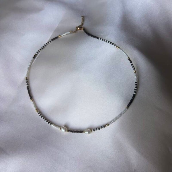 bracelet brown white pearl gold