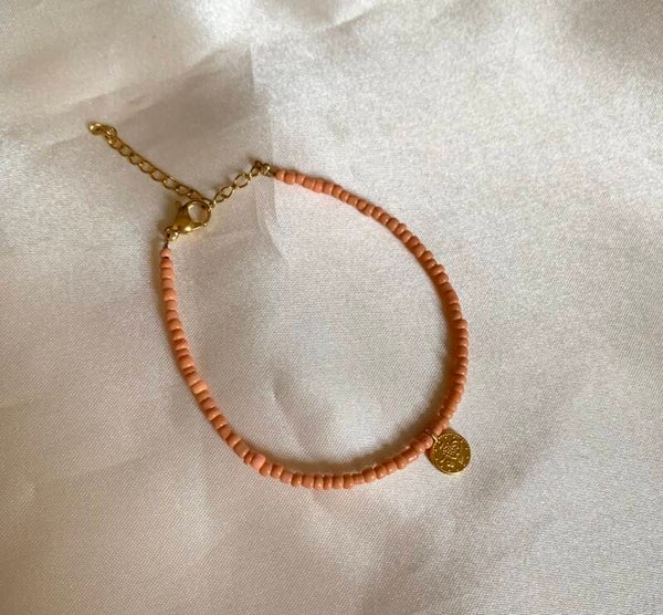 bracelet dq coin pastel orange
