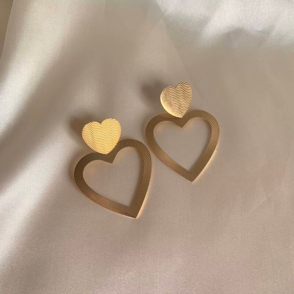 earrings hearts gold