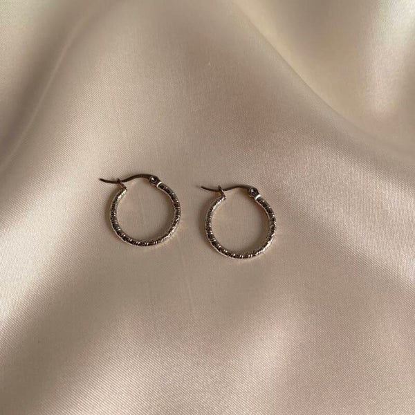 earrings small silver stripes