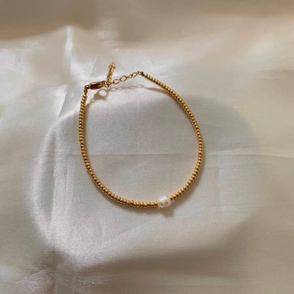 bracelet gold pearl
