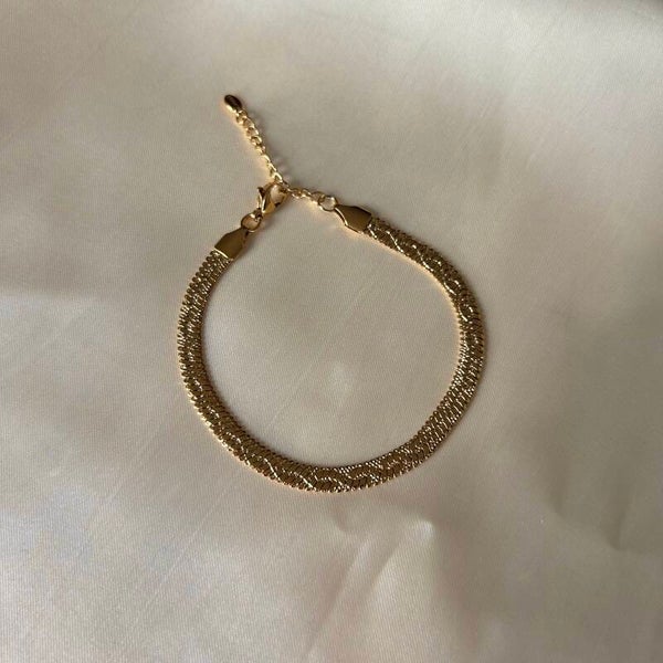 bracelet flat chain gold