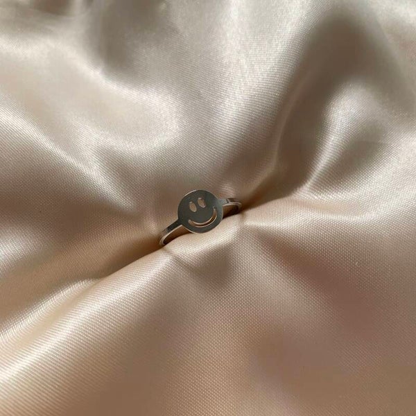 ring smiley silver