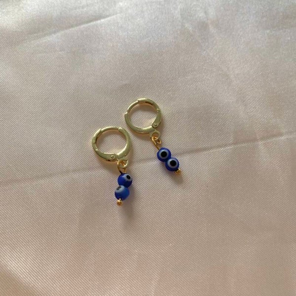 earrings small eyes blue