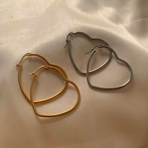 earrings hoops hearts