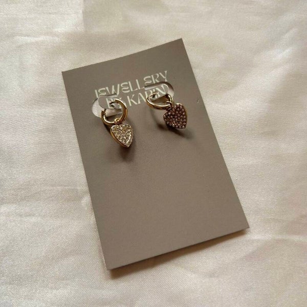 earrings diamonds hearts gold