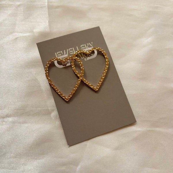 earrings big hearts gold