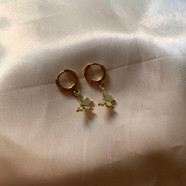 earrings butterflies gold