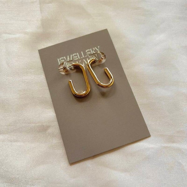 earrings gold oval shape