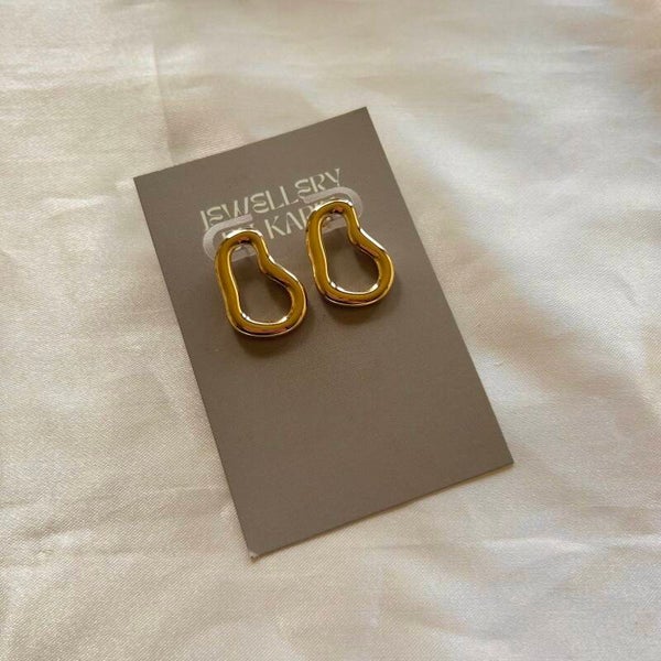 earrings organic shape gold