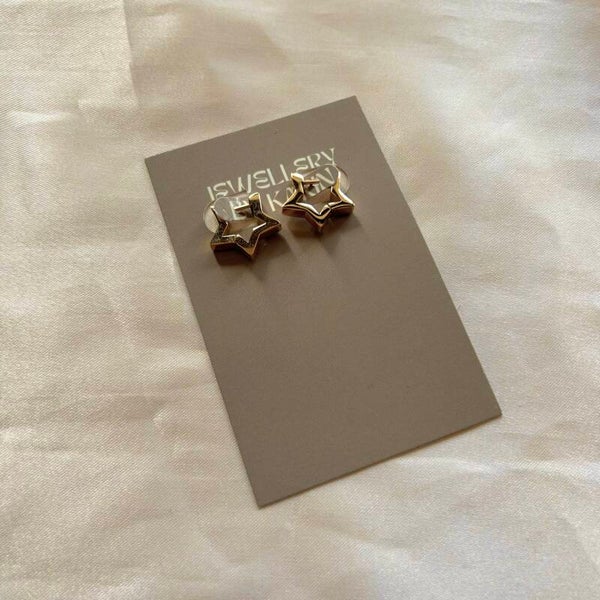 earrings small stars gold