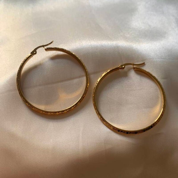 earrings large hoops s texture gold