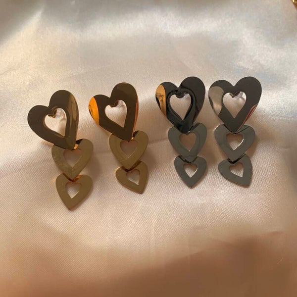 earrings 3 hearts