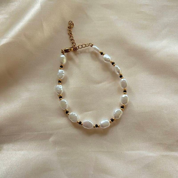necklace pearls gold brown beads