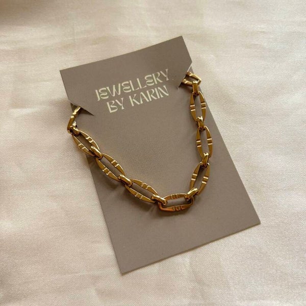 bracelet big chains texture gold