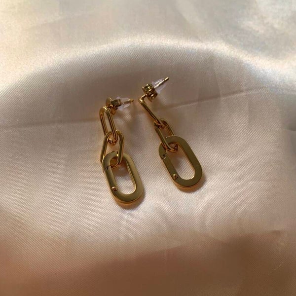 earrings chains gold