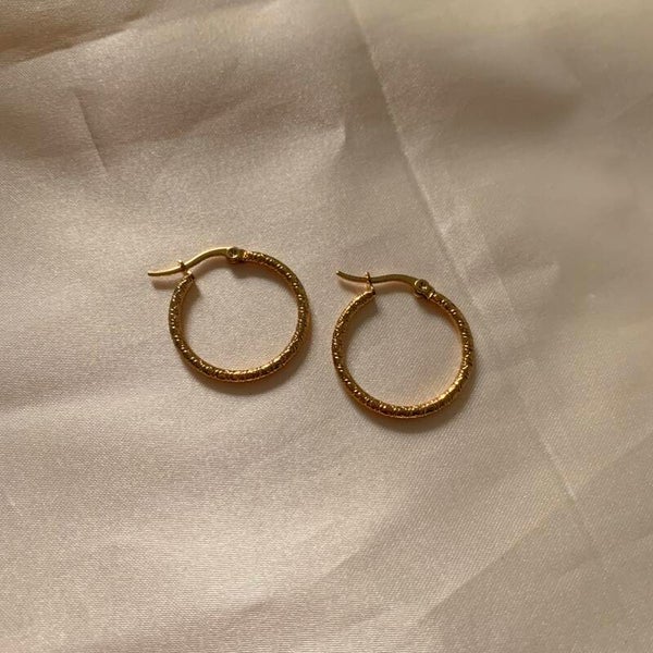 hoops striped pattern gold small