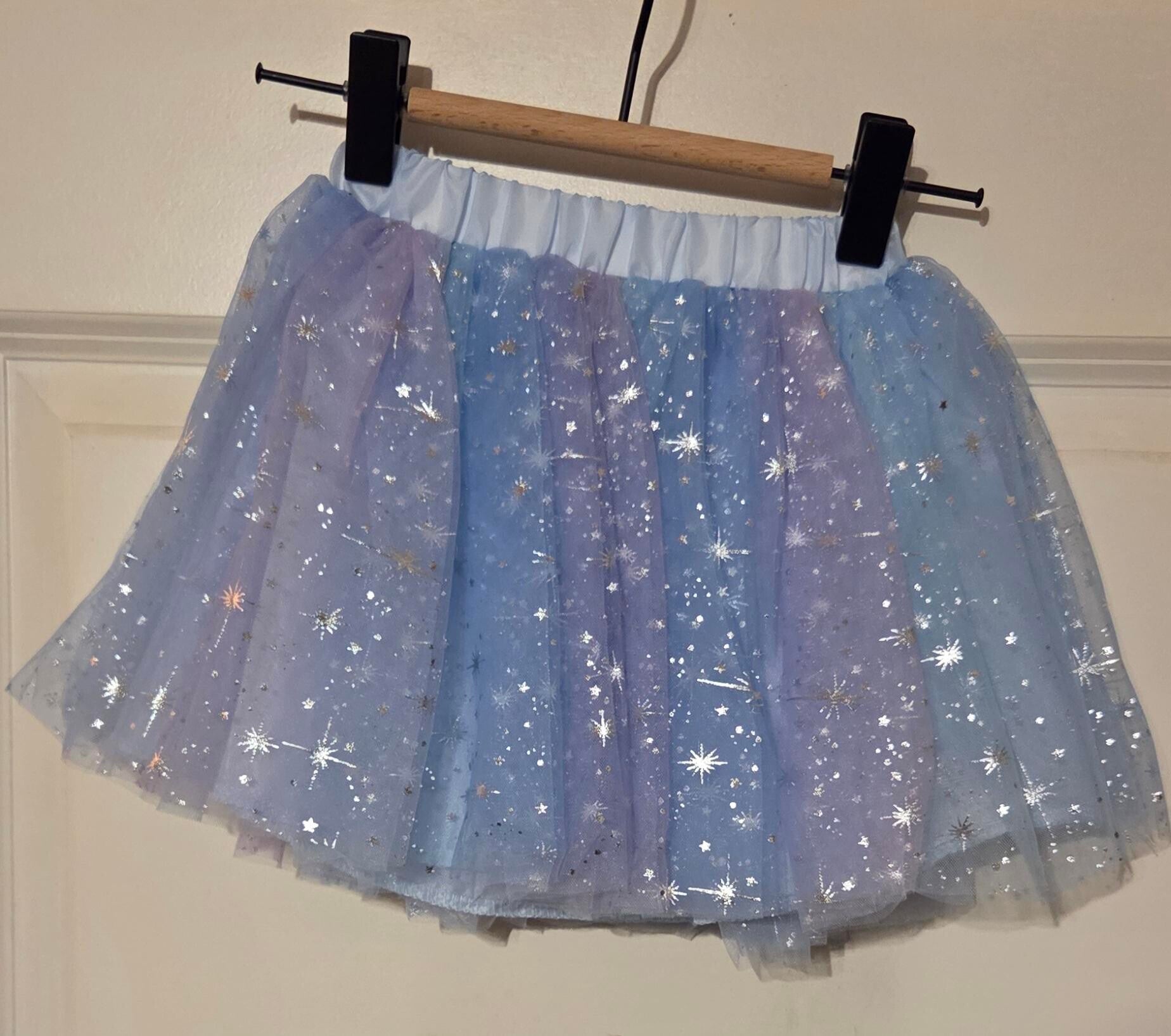 Blauwe tutu met zilveren sterren