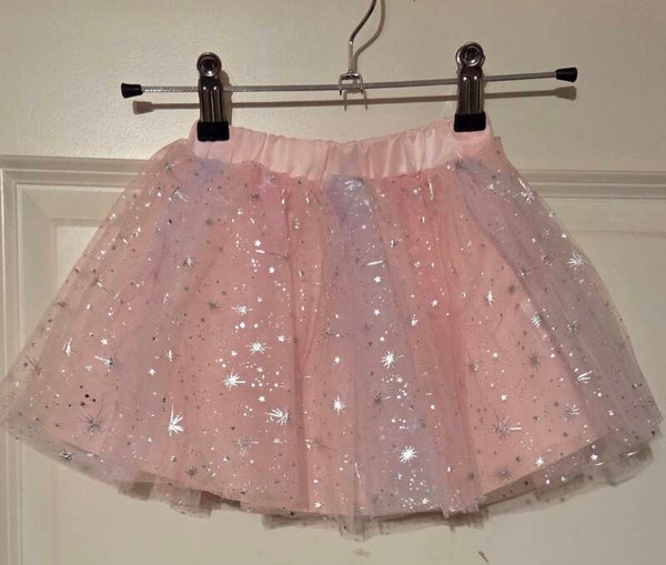 Roze tutu rokje met zilveren sterren