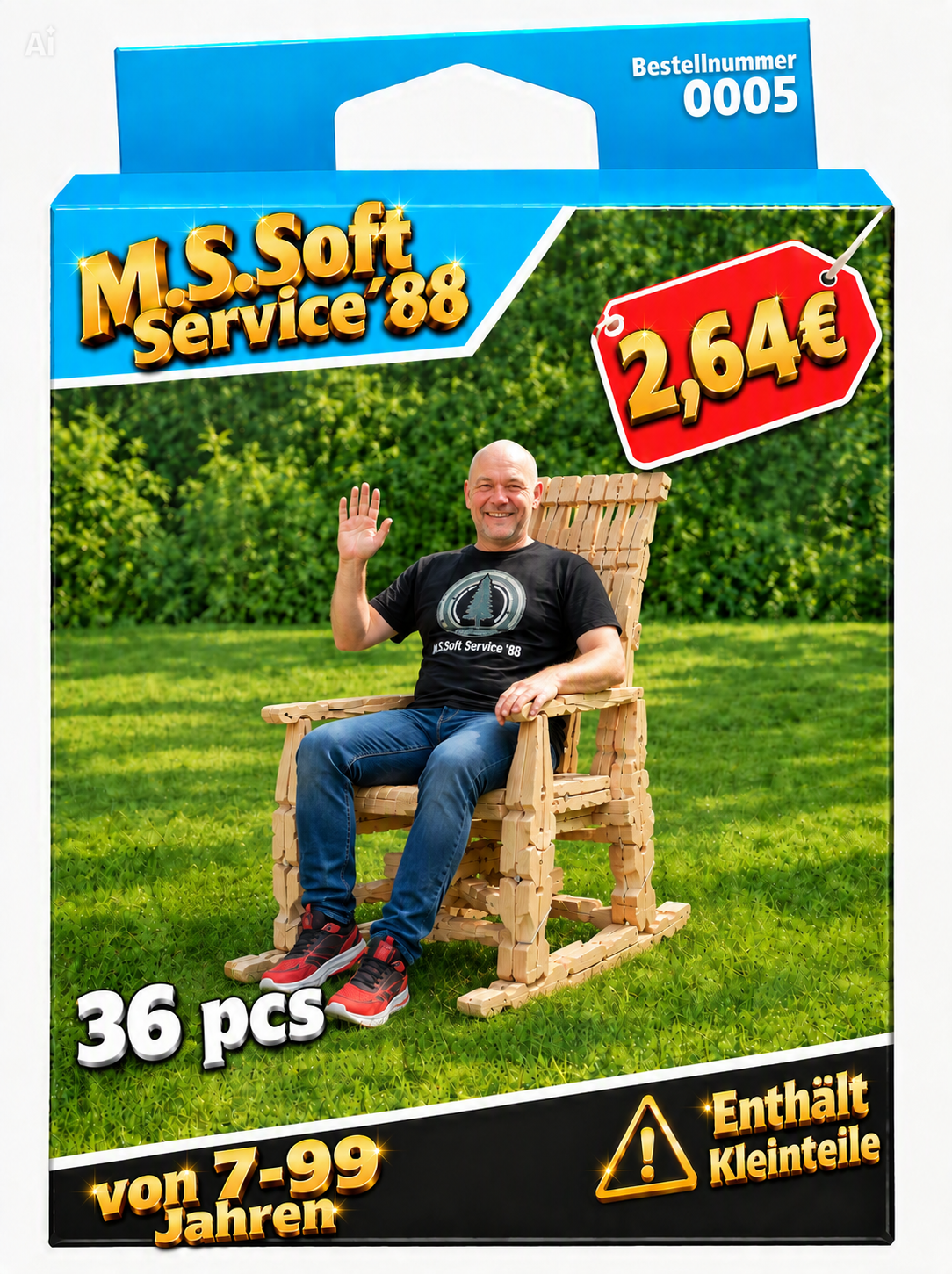 Bestellnummer 0005 Wäscheklammern Projekt Schaukelstuhl