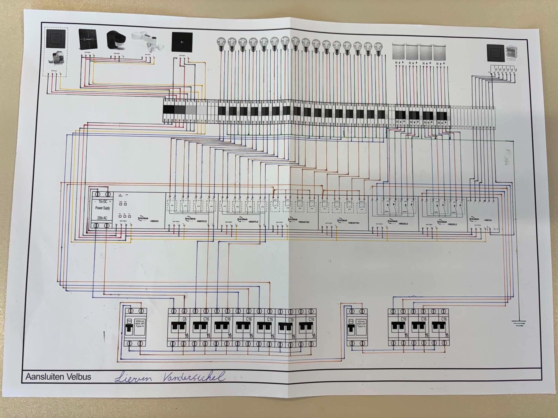 Technisch elektriciteitsplan voor een woning