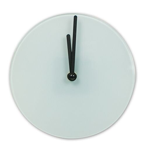 Glaswanduhr mit glatter Oberfläche, div. Größen