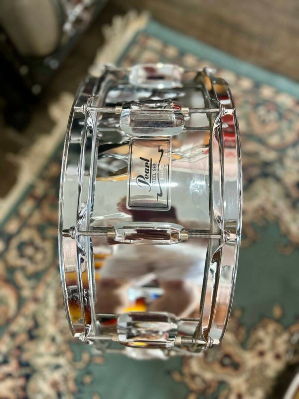 Pearl -Steel Shell”-  2000s” - “Chrome 14x5.5” 8 Lug Snare.