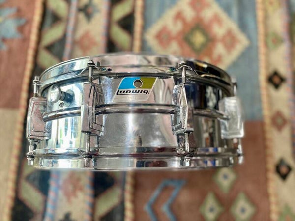 Ludwig Vintage -1970s Supraphonic snare drum. 14 x 5.5 inches. - blue and olive  badge -