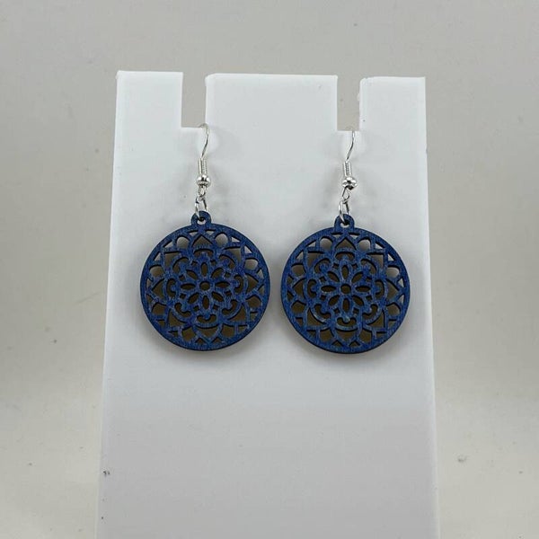 Ronde oorbellen blauw