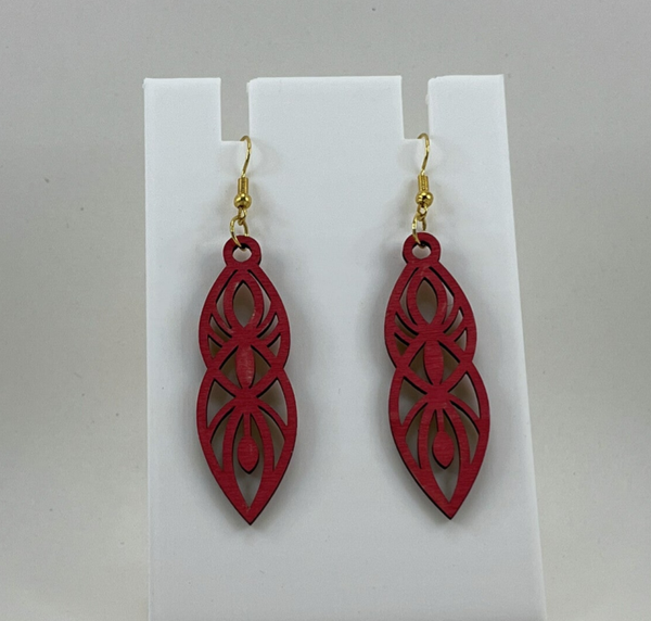 Vrije vorm oorbellen rood