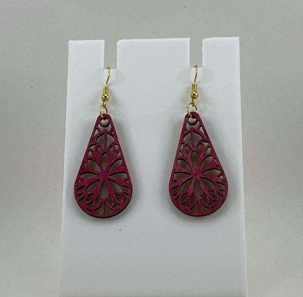 Druppelvormige oorbellen rood