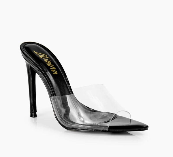 Black and Clear pointed heel for every occasion