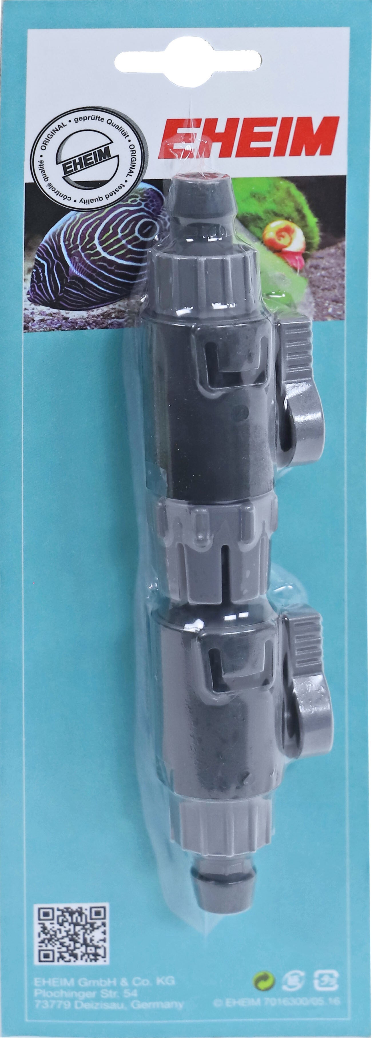 Eheim dubbele slangkraan met koppeling