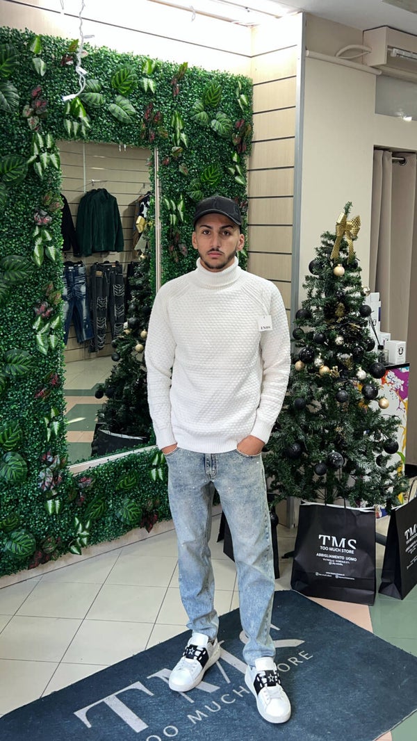 Maglione di ciniglia bianco