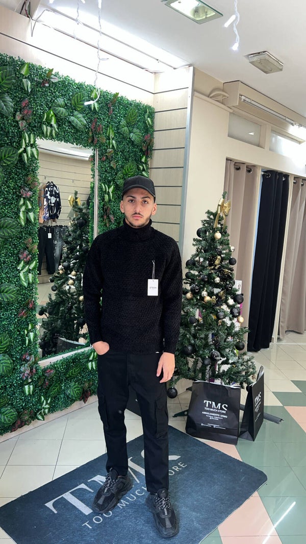 Maglione di ciniglia nero